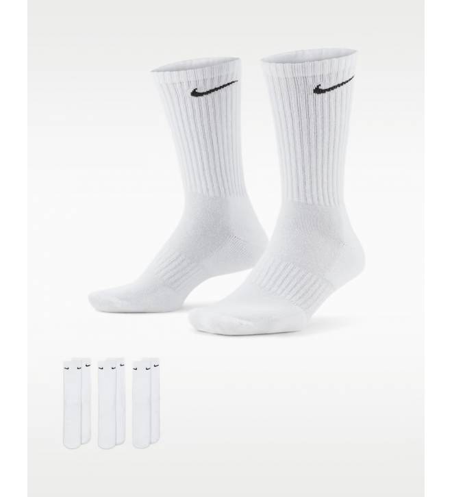 Nike Everyday Cushioned Training Crew Socks (3 Pairs) SX7664-100 Nike Everyday Cushioned Training Crew Socks (3 Pairs) SX7664-100